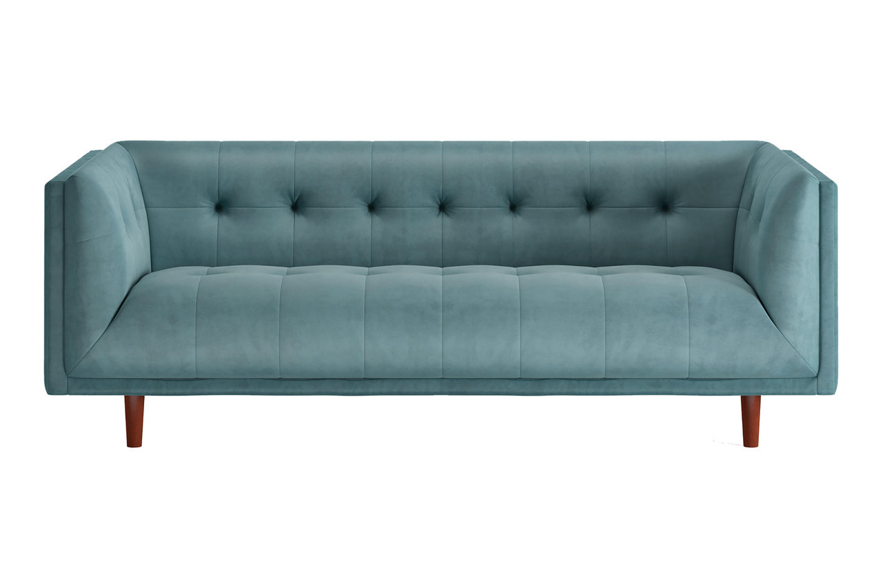 Theodorus Velvet Sofa in Copen Blue